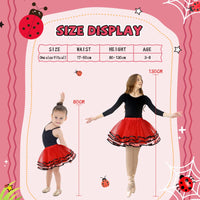 1 x RAW Customer Returns Ulikey Ladybug costume children, 5-piece ladybug costume children with wings, tulle skirt, socks, magic wand and tiara, cosplay Ladybug costume, fairy skirt ballet dresses for carnival cosplay fancy dress - RRP €24.19