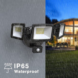 1 x RAW Customer Returns Onforu LED spotlight with motion detector outdoor 55W, 5000LM LED floodlight, outdoor spotlight with adjustable 3 heads, 6500K cool white, spotlight, IP65 waterproof floodlight for garage, garden, yard - RRP €52.43