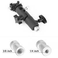 1 x RAW Customer Returns Flash bracket umbrella holder aluminum hot shoe ChromLives 2 pieces flash light stand with hot shoes 1 4 3 8 spigot flash bracket for lamp tripod flash units reflex umbrellas translucent umbrellas - RRP €19.15