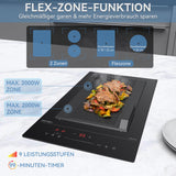 1 x RAW Customer Returns Hermitlux induction hob with flex zones, built-in Domino induction hob with 9 power levels and booster function, built-in slider control timer, 30 cm, 3500 W - RRP €114.99