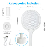 1 x RAW Customer Returns FORMIZON Electric Fly Swatter, Type-C Rechargeable Electric Insect Catcher, 90 Degree Rotating Fly Insect Mosquito Killer, Double Layers Mesh Protection Mosquito Trap White - RRP €24.83