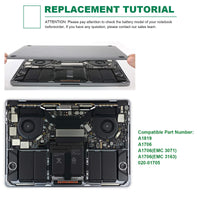 1 x RAW Customer Returns ASUNCELL A1706 A1819 Laptop Battery Compatible with MacBook Pro 13 A1706 Late 2016 Mid 2017 Touch Bar EMC 3071 3163 MLH12LL A MPXV2LL A MLVP2LL A MNQF2LL A MNQG2LL A MPXW2LL A MPXX2LL A 49.2Wh - RRP €57.99