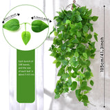 2 x RAW Customer Returns Juxtaposia 4pcs Artificial Hanging Plants 105cm Artificial Fake Ivy Leaves Bushy Green Artificial Hanging Plant for Lnen Wall Decor Outdoor Garden - RRP €45.6