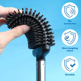 1 x Brand New HOMMAND Silicone Toilet Brush, 2 in 1 Toilet Paper Holder with Toilet Brush, Toilet Brush Holder for Deep Cleaning, Black Toilet Brushes Holder for Bathroom, Wall Mounted without Drilling - RRP €9.7