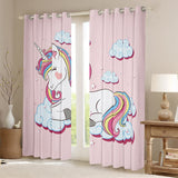 1 x RAW Customer Returns Children s Window Curtain 137 x 117 cm Unicorn Opaque Curtains Decor Pink Cartoon Unicorn Rainbow Clouds Print Curtain Opaque Curtains Decor for Lovely Cute Animals Decorative Set of 2 - RRP €36.29