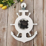 1 x RAW Customer Returns VOSAREA Maritime Wooden Anchor Wall Clock with Star Vintage Rustic Nautical Sea Wall Art Ornament Steering Wheel Quartz Clock for Children Living Room Bedroom Wall Hanger Decoration - RRP €21.34