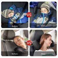 1 x RAW Customer Returns RunSnail Headrest Car Children, Breathable Neck Support Adjustable Neck Pillow Car Pillow, Removable Head-Neck Support, Quick Installation Travel Sleeping Pillow Cushion for Children Adults - RRP €20.15