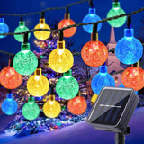 1 x RAW Customer Returns Wlevzzor Solar Fairy Lights Outdoor, 16M 140 LEDs Crystal Ball Fairy Lights, Solar Powered, Solar Patio Lighting with 8 Modes for Christmas Tree, Garden, Yard, Party 16M 140LEDs, Warm Light  - RRP €20.58