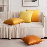 1 x RAW Customer Returns MIULEE Velvet Cushion Cover Sofa Pillow Case Throw Cushion Decor Pillow Cover Case Decorative for Living Room 65 x 65cm 26 x 26 Inch 2 Pieces Yellow Orange - RRP €21.99