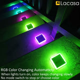 1 x RAW Customer Returns Lacasa Solar Floor Lights Outdoor, 40LM Pack of 4 Solar Lights for Outdoor Use, IP68 Waterproof Auto ON OFF Solar Lamps LED Path Lights for Garden Lawn Patio Driveway 4 Pieces - RGB Color Changing  - RRP €37.99