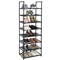 1 x RAW Customer Returns esonstyle 8 tier shoe rack for 16-20 pairs of narrow and tall shoe storage, black - RRP €21.99