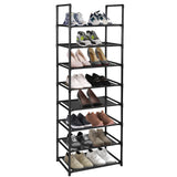 1 x RAW Customer Returns esonstyle 8 tier shoe rack for 16-20 pairs of narrow and tall shoe storage, black - RRP €21.99