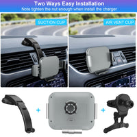 1 x RAW Customer Returns Olycism 15W Dual Coils QC 3.0 Fast Wireless Charger Car Phone Holder With Charging Function for Z Fold 5 4 3 Car Mount Qi Wireless Car Chargers for Air Vent for Galaxy Z Flip USB - RRP €43.99