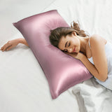 1 x RAW Customer Returns PiccoCasa silk pillowcase 19 Momme silk pillowcase with zipper pillowcase with gift box hair and skin care breathable purple 40x80cm - RRP €31.89