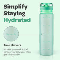 1 x RAW Customer Returns Hydracy Drinking Bottle with Fruit Insert - 1L Water Bottle - BPA-Free Drinking Bottle with Time Marking Leak-Proof Sports Bottle - Condensation-Free for Sports and Outdoor - RRP €22.97