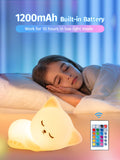 2 x RAW Customer Returns Night light children night light baby kawaii , 9 colors night light baby nursing light dimmable, kawaii cat  baby room  children night light baby night light battery, kawaii night light children - RRP €33.8