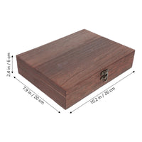 3 x Brand New Wooden box with lock and lid Wooden storage box Flat vintage decorative wooden box craft box jewelry organizer jewelry holder for home office - RRP €73.47