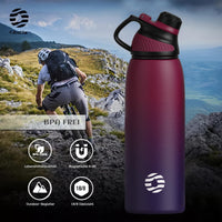 1 x RAW Customer Returns Fjbottle stainless steel sports drinking bottle with magnetic lid 1L, 800ml, 600ml, 400ml BPA-free leak-proof children s bottle - suitable for carbon dioxide 1500ML thermal water bottle for school, fitness - RRP €23.99