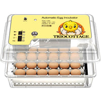 1 x RAW Customer Returns Fully automatic incubator, TRIOCOTTAGE incubator for 24 eggs, the incubator is equipped with an automatic egg turning and temperature control for incubator chickens, quail - RRP €80.56