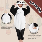 1 x RAW Customer Returns LATH.PIN Panda Tracksuit Pajamas Unisex Adult Animal Onesie Cosplay Halloween Carnival Costume Women Pajamas Animal Costume Winter - RRP €32.26