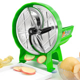 1 x RAW Customer Returns NEWTRY Manual Vegetable Cutter, Disc-Shaped, 0.8-9mm Adjustable for Fruits and Vegetables, Highly Productive for Home, Small Catering, Cutting Onions, Cucumbers, Lemons, etc. - RRP €98.82