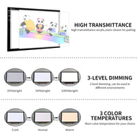 2 x RAW Customer Returns XIAOSTAR A3 Led Light Pad Light Table, Smart Tracing with Lock Screen and Timing Set, Adjustable Brightness and Color Temperature, for Artists, Animation Drawing, Sketching, X-ray Viewing - RRP €92.54