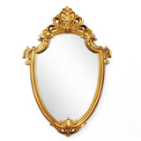 1 x RAW Customer Returns Eaoundm 41.9 x 27.9 cm Vintage Mirror Antique Mirror Decorative Wall Mirror Shield Shape Brush Gold - RRP €21.29