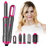 1 x RAW Customer Returns Hot air brush set hair styler set, 5 in 1 air styler, negative ion hair styler with hair dryer, round brush hair dryer, hair dryer brush, straightening brush, air styler thermal brush hair dryer - RRP €65.99