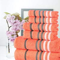 1 x RAW Customer Returns Casa Copenhagen Exotic 6-Piece Towel Set, Malibu Peach, 525 gsm, 2 Bath Towels, 2 Hand Towels, 2 Washcloths in Soft Egyptian Cotton for Bathroom, Kitchen and Shower - RRP €44.99