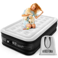 1 x RAW Customer Returns Airefina air bed 1 person, air mattress self-inflating guest bed with built-in electric pump, inflatable mattress single bed for camping or home use - 99 x 190 x 46cm - RRP €84.99