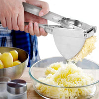 1 x RAW Customer Returns Potato press stainless steel, potato masher, potato squeezer, fruit and vegetable potato masher, for creamy, fluffy mashed potatoes, fruit juices, vegetable puree 28 x 8 x 10.5 cm - RRP €18.22