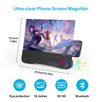 1 x RAW Customer Returns Mobile Phone Screen Amplifier with Bluetooth Speaker, 6D 12 Inch HD Screen Magnifier Zoom 2-3 Times, Mobile Eye Screen Magnifier for Watching Videos and Movies - RRP €18.08