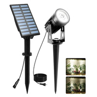 1 x RAW Customer Returns T-SUNUS Solar Garden Light, Garden Spotlight Solar Solar Spotlight for Outdoor Garden Auto On Off IP65 Waterproof Solar Lamps for Outdoor 2 Brightness Modes Driveway Path Swimming Pool Cold White - RRP €23.59