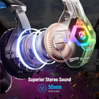 1 x RAW Customer Returns decoche Gaming Headset for PS4 PS5 PC,PS4 Headset with Microphone 3D Surround Sound Headphones Noise Canceling RGB Lights - RRP €20.99