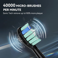 1 x RAW Customer Returns Electric Toothbrush Clean Teeth Like a Dentist Rechargeable 4 Hours Lasts for 30 Days Use 5 Optional Modes, 6 Brush Heads Black  - RRP €36.68