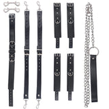 1 x RAW Customer Returns BDSM sex bondage set dog slave with 4 handcuffs, ankle cuffs, 2 straps, collars with leash, fetish SM erotic sex toy for couples, women, 10 pieces bondage restraint set, sex toy, black - RRP €20.81