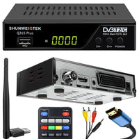 1 x RAW Customer Returns SHUNWEIQTEK Digital Terrestrial Decoder 2024 WiFi, DVB-T2 HD 1080P H265 HEVC Main 10 Bit Decoder, USB PVR Timeshift Support, Italian Assistance and Manual Menu, Remote Control for TV and Decoder - RRP €23.33