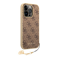 1 x RAW Customer Returns Guess GUHCP14LGF4GBR case for iPhone 14 Pro 6, 1 brown-Brown hardcase 4G Charms Collection, black - RRP €28.49