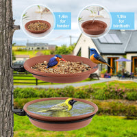 2 x RAW Customer Returns 2 pieces bird bath, balcony bird feeder, bird feeder balcony railing round with wall bracket, attracting wild birds bird bath accessories, bird house for hanging bird baths for the garden - RRP €32.04