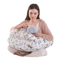 1 x RAW Customer Returns Labtec Baby Nursing Pillow, Multifunctional Nursing Pillow with Adjustable Waist Strap and Safety Fence, Removable 100 Cotton Pillowcase, Animal Pattern - RRP €33.38