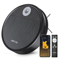 1 x RAW Customer Returns Acekool Robot Vacuum Cleaner, Vacuum Cleaner Robot 2200Pa Strong Suction Power Thin Quiet Automatic Vacuum Robot Self-Charging WiFi App Remote Control 120min Running Time for Pet Hair Hard Floors Carpets - RRP €109.92