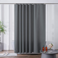 1 x RAW Customer Returns Furlinic shower curtain, extra length, bathroom curtain, anti-mould, waterproof for bathtub, shower, EVA curtain, antibacterial, dark gray with 12 shower rings, extra large, 200 x 200 cm, hem with stones. - RRP €25.2