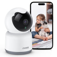 1 x RAW Customer Returns ANNKE Crater 2 WiFi Camera Indoor, 3MP WiFi Baby Pet Camera Indoor with 2-Way Audio, Motion Detection Smart Camera, Cloud SD Card Storage, Compatible with Alexa - White - RRP €33.26