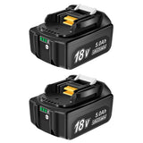 1 x RAW Customer Returns VOLT1799 2 pieces 5.0Ah lithium-ion replacement battery for Makita 18V battery BL1850B BL1860 BL1860B BL1850 BL1840 BL1840B BL1830 BL1830B BL1815 LXT-400 with LED display THREE brushes - RRP €58.02