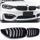 1 x RAW Customer Returns TOPTHAN Suitable for BMW 4 SERIES F32 F33 F36 M4 2014-2020 Double Bar Front Kidney Grille Grill Black Gloss Radiator Front Double Ribs Grill Left Right - RRP €40.32