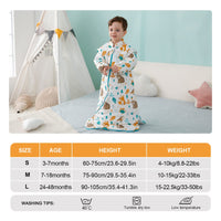 1 x RAW Customer Returns MIKAFEN Winter Sleeping Bag for Kids Baby Sleeping Bag 3.5 Tog Pure Cotton Sleeping Bag Various Sizes from Birth to 4 Years Animal World,75-90cm 6-18 Months  - RRP €29.23