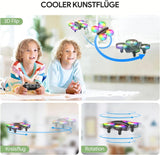 1 x RAW Customer Returns Mini drone with camera HD 1080P for children beginners, TOMZON RC quadcopter with colorful LEDs, long flight time, 360 propeller protection throw go 3D flip , helicopter remote controlled toy drone indoor - RRP €60.49