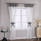 1 x RAW Customer Returns Yujiao Mao Embroidery Voile Curtains Pack of 1 Transparent Curtain Scarf with Ruffle Tape W x H 140 x 175 cm Grey - RRP €28.99