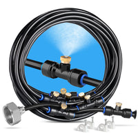 1 x RAW Customer Returns havit 8M spray mist cooling irrigation system, misting system, garden hose for garden greenhouse trampoline parasol, 7 irrigation system nozzle 2 replacement nozzles 1 adapter brass, 3 4  - RRP €29.99