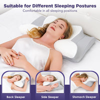 1 x RAW Customer Returns Teemour neck pillow memory foam pillow side sleeper pillow ergonomic pillow head cushion butterfly pillow neck support pillow for side back stomach sleepers - RRP €32.26